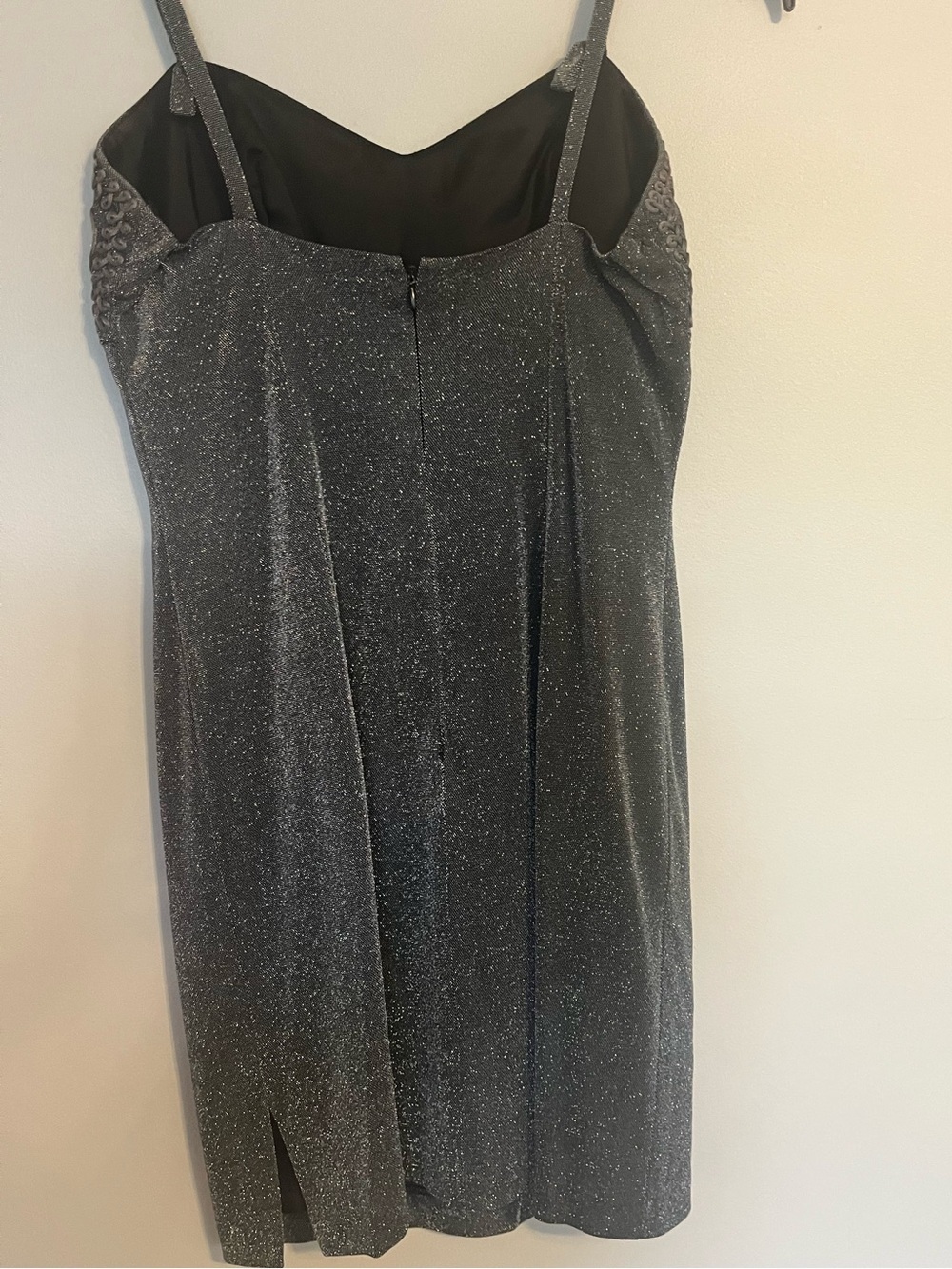 Dave & Johnny Black/Grey Homecoming Glitter Dress Y2K Coquette XS S - Picture 2 of 10